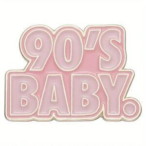 90’s Baby Pink Enamel Pin Gold Tone